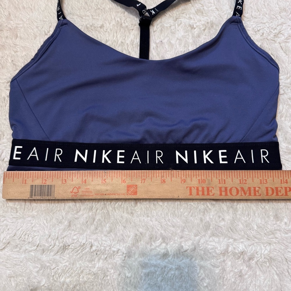 Nike Air Indy Sports Bra Large Sanded Purple Y-Back Logo Light Support - Picture 2 of 4